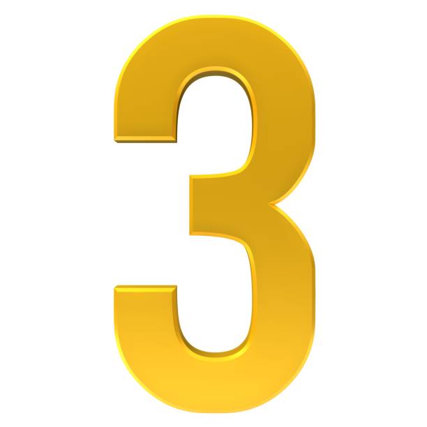 istock number 3 gold 3d sign render graphic isolated on white background 1134027620