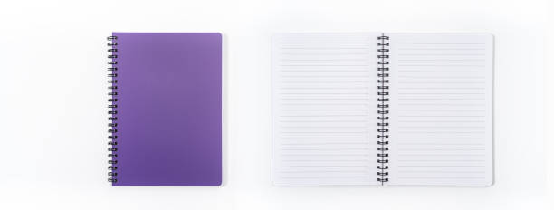 istock Brown spiral notebook isolated on white background.top view 1134028934