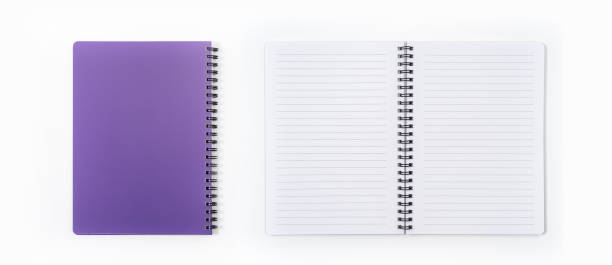 istock Brown spiral notebook isolated on white background.top view 1134029990