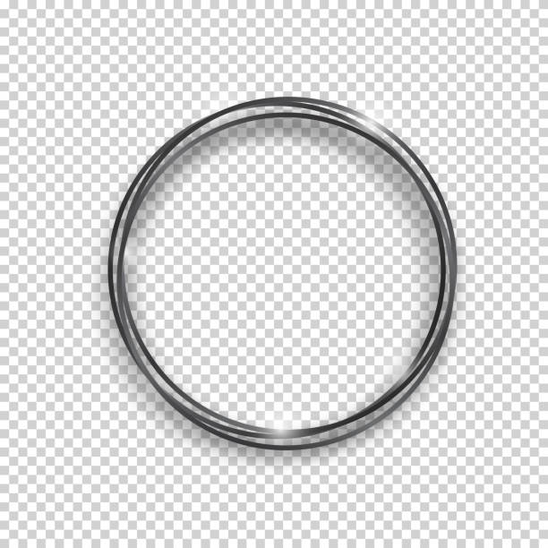 istock Vector black shiny vintage round frame isolated on transparent background. Luxury glowing realistic oval border 1134030210