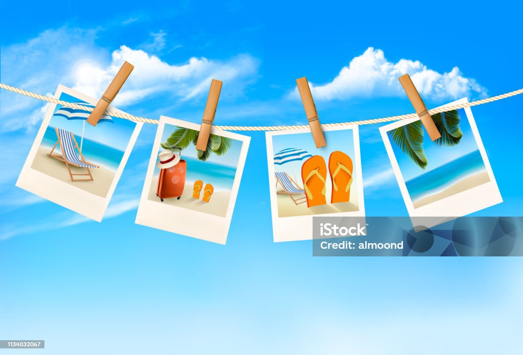 Nền tảng du lịch với những bức ảnh kỳ nghỉ treo trên dây thừng. vectơ - Trả phí Bản quyền Một lần Mùa hạ vectơ sẵn có Nền tảng du lịch với những bức ảnh kỳ nghỉ treo trên dây thừng. vectơ - Trả phí Bản quyền Một lần Mùa hạ vectơ sẵn có