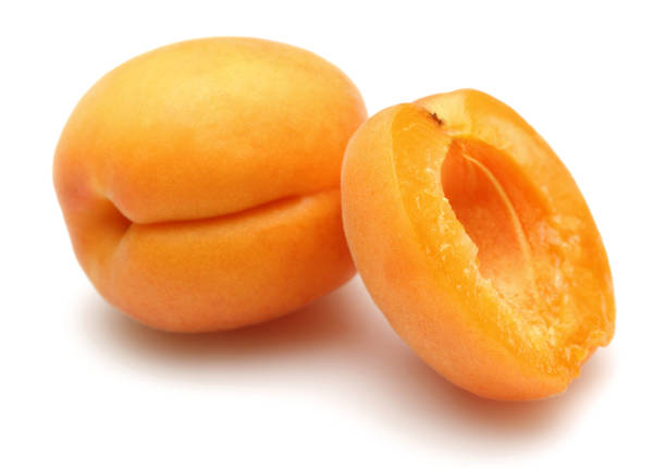 istock Fresh apricot fruits isolated on white 1134033062