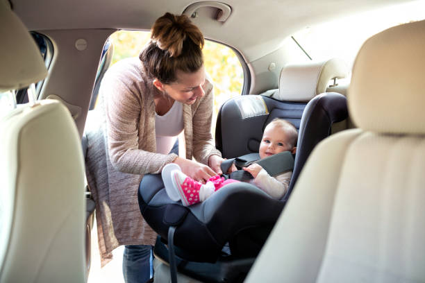 istock Baby in a back seat of a car 1134033455