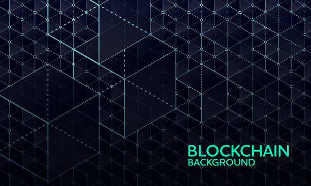 abstrakcyjne tło sieci blockchain - three dimensional computer graphic abstract vector stock illustrations