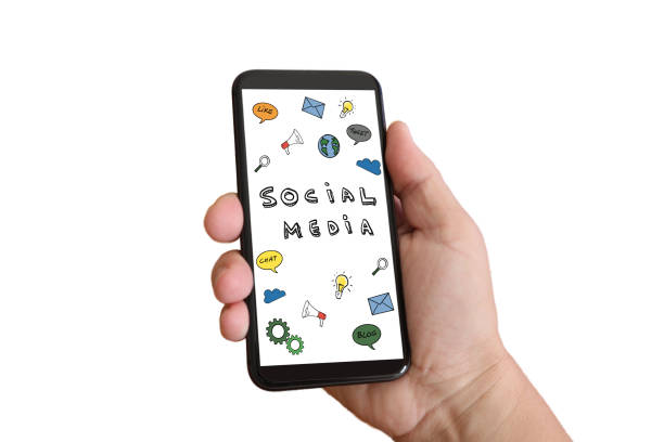 istock Social media marketing network communication mobile phone app 1134034656