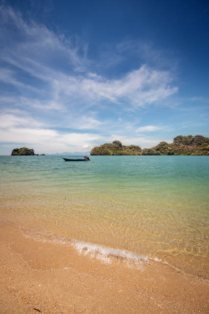 Langkawi, Malaysia: Small wooded Islands on the beautiful Tanjung Rhu beach in the north of Langkawi Island.