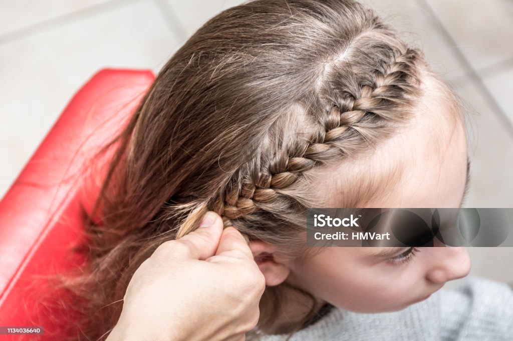 Hairdresser Making Braids On Girls Hair Stock Photo - Download Image Now -  Beauty Care Occupation, Body Care and Beauty, Braided Hair - iStock