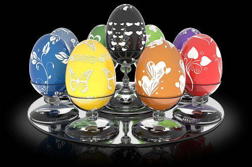 Serie de huevo de Pascua decorado-Ilustración 3D photo