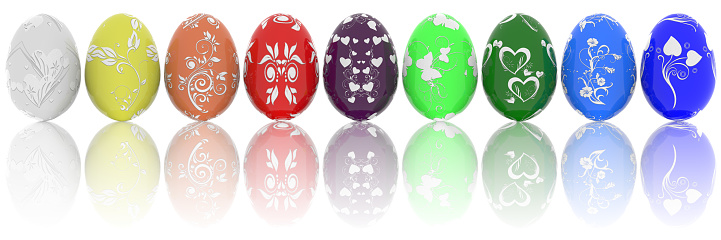 Serie de huevo de Pascua decorado-Ilustración 3D photo