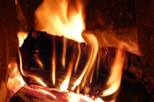 istock Close up on firewood burning. 1134036852