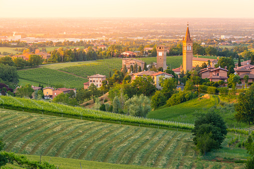 The village of Levizzano Rangone with his ancient castle. Modena countryside, Italy