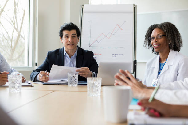 istock Doctor meets with hospital administrators 1134045119