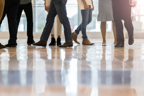 istock Unrecognizable business people in office lobby 1134045194