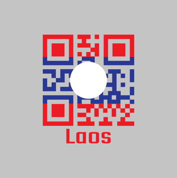 istock QR code set the color of Laos flag. blue red and white circle color. 1134046287