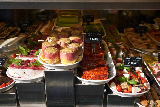 Rome, Italy - February 09, 2019 : Delicatessen shop window