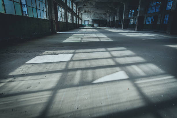 istock Abandoned Factory Building In Tyndall Effect 1134046564