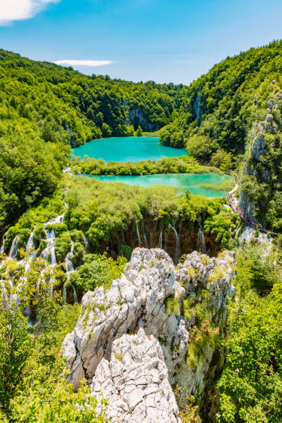 Plitvice Waterfalls, Plitvicka Jezera, National Park, Croatia stock photo