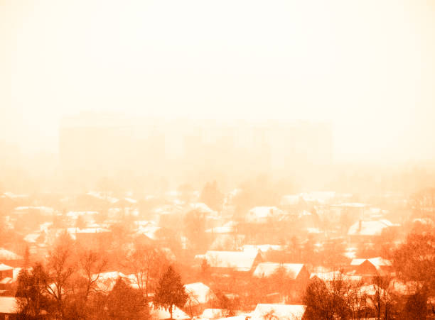 istock Wintest sunrise at Russian suburbs during snow background 1134047697