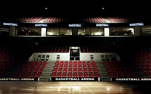 3d rendering of basketball arena background