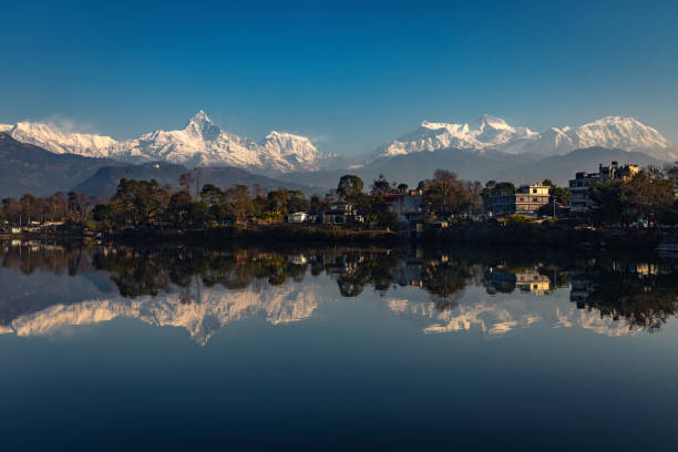 istock Mountain reflections of annapurna in Nepal 1134054046