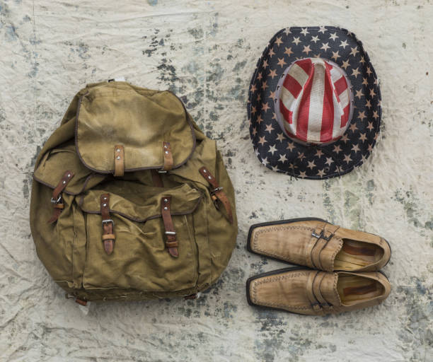 vintage hiking canvas backpack for travel