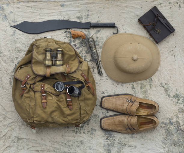 istock vintage hiking canvas backpack for travel 1134055877
