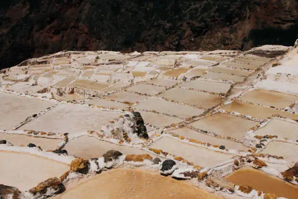 maras salineras, tourism in peru. city near cusco, in the sacred valley. saline museum built by the Incas.