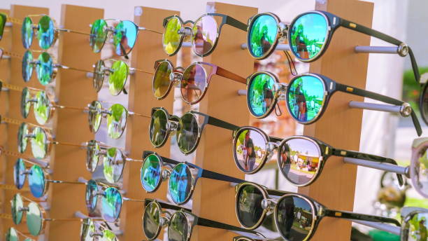 istock Different variations of sunglasses on the stall 1134058947