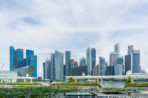 Singapore central financial district skyline. stock photo