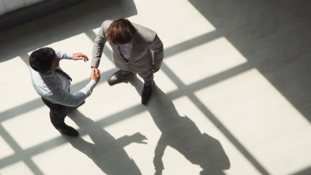Two male business partner shaking each other hands