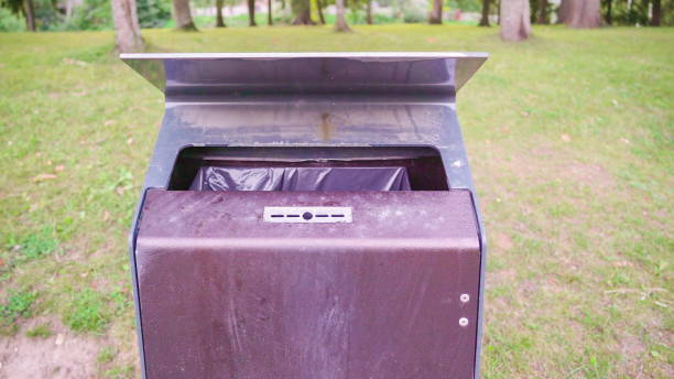 istock A garbage bin on the park playground area 1134064259