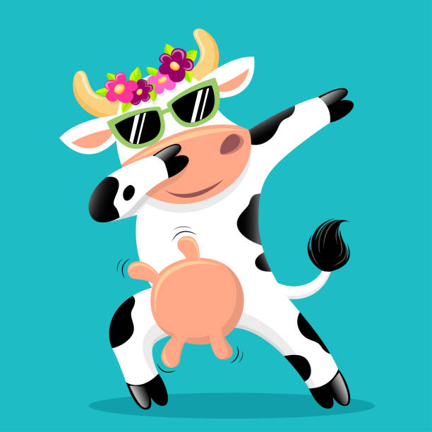 Cute Dabbing Cow In Sunglass Stock Illustration - Download Image Now -  Domestic Cattle, Cow, Humor - iStock