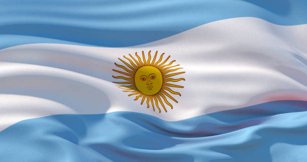istock Argentina flag patriotic background, 3d illustration 1134067804