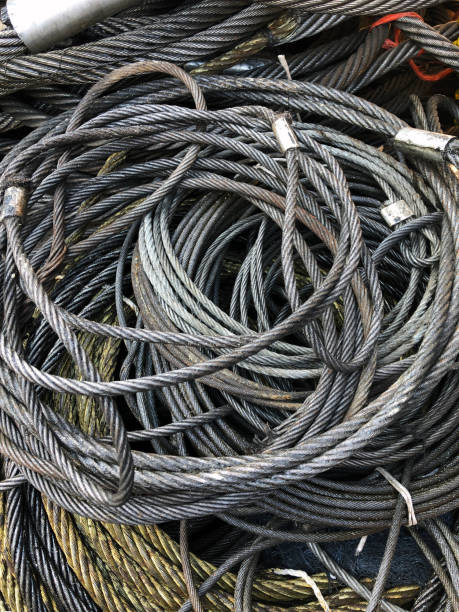 seilrücken - steel cable wire rope rope textured stock-fotos und bilder