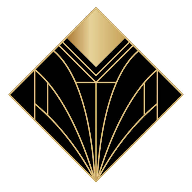 Art Deco Element Art deco style element with copy space. Black and gold design. gatsby stock illustrations