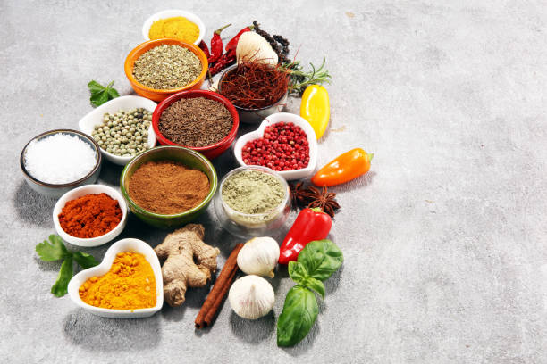 istock Spices and herbs on table. Food and cuisine ingredients. 1134072769