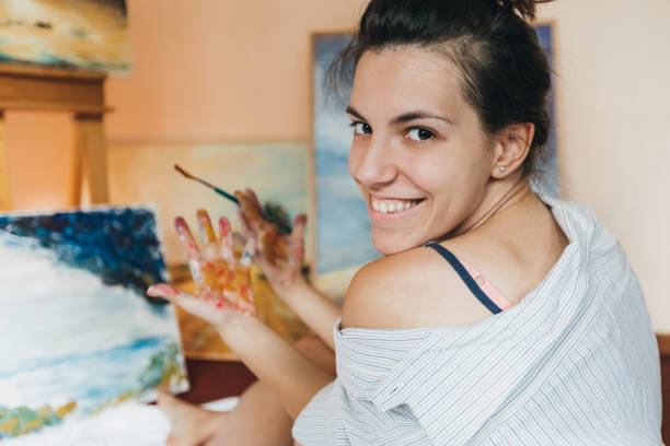 istock Woman painter with her art 1134073829