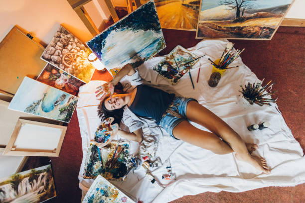 istock Woman painter with her art 1134074213