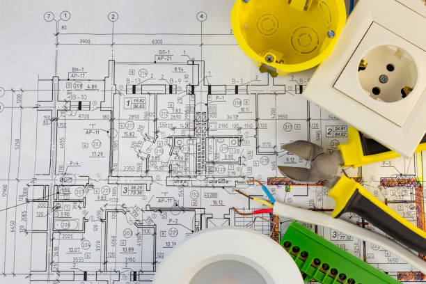 istock Still Life Of Electrical Components Arranged On Plans 1134076719