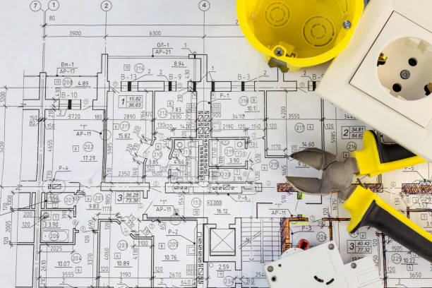 istock Still Life Of Electrical Components Arranged On Plans 1134076770