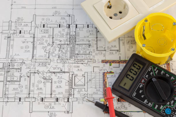 istock Still Life Of Electrical Components Arranged On Plans 1134076892