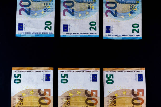 istock Money Euro value banknotes, European Union payment system 1134077281