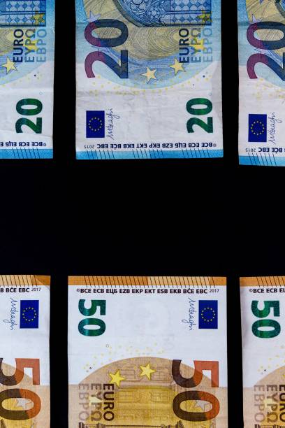 istock Money Euro value banknotes, European Union payment system 1134077327
