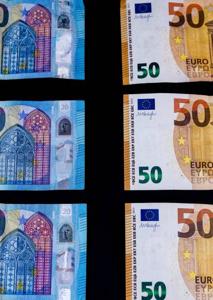 istock Money Euro value banknotes, European Union payment system 1134077351