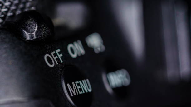 istock The info settings of the black camera on a macro shot 1134078026