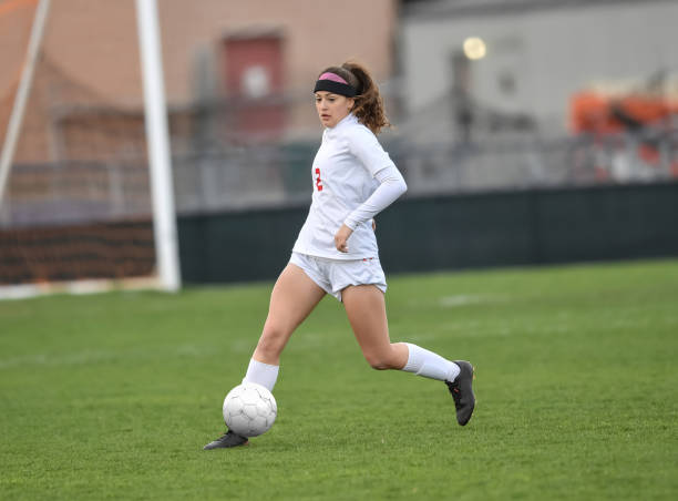 istock Soccer Player Kameron showcasing her soccer skills 1134081268