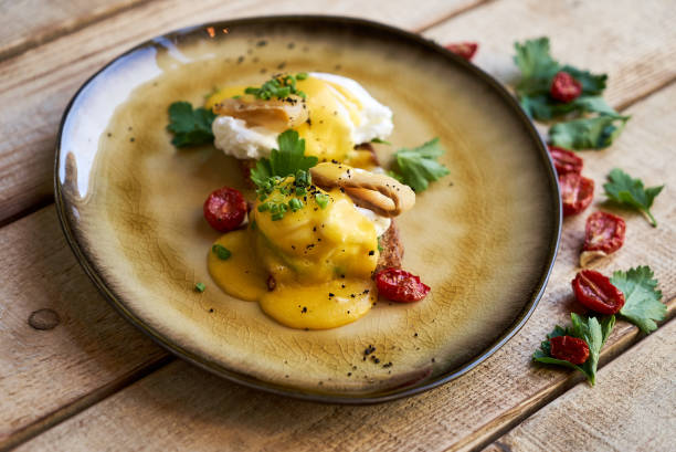 istock Healthy spring breakfast food with avocado toast, poached egg 1134087068