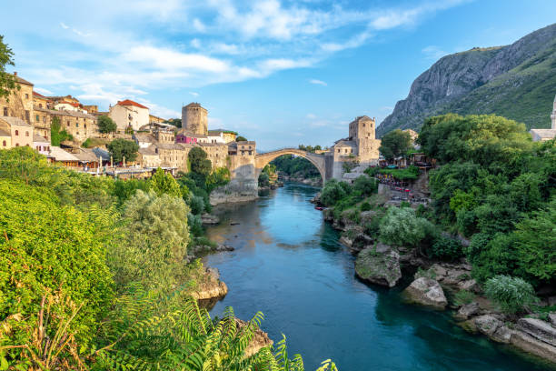 istock Old Bridge and Cityscape of Mostar 1134088448