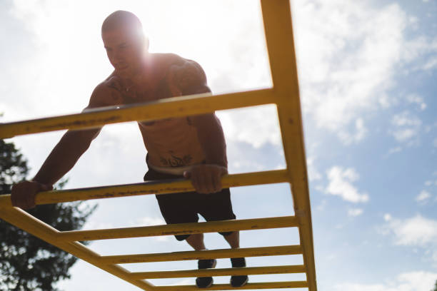 istock Young man training in a recreational park 1134092177