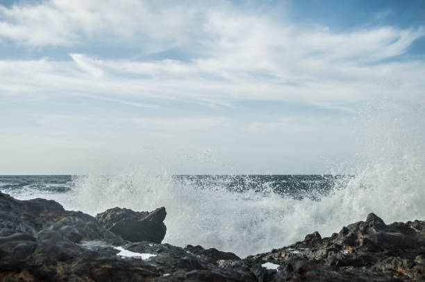 istock Waves crash on the shoreline at Bluff Creek in Palos Verdes, CA 1134094297